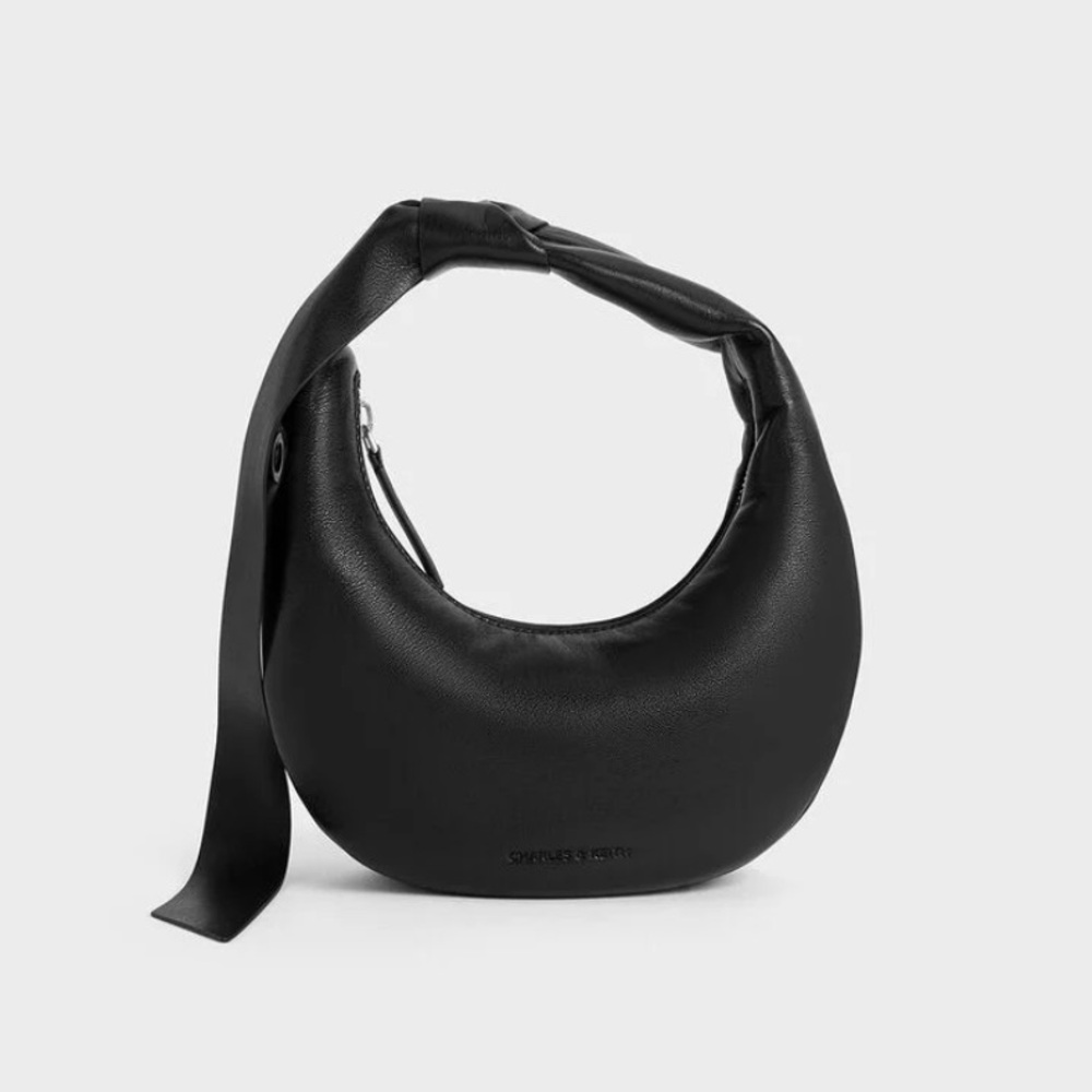 Charles & Keith Micro Toni Knotted Crescent Hobo Bag
